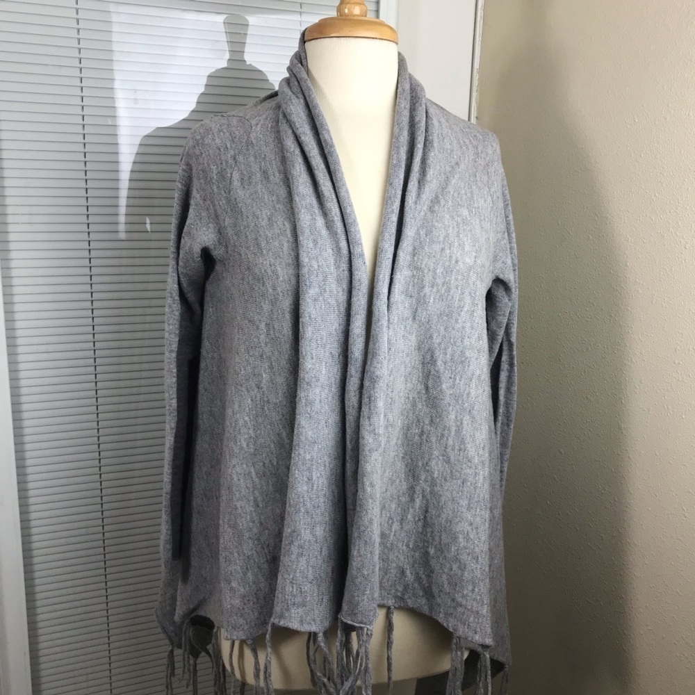 M.Fredric gray open waterfall cardigan S/M